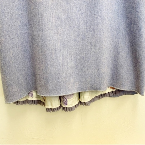 Anthropologie Elevenses Lavender Women’s Textured Knee Length Pleated Back Lined - Picture 7 of 13
